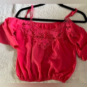 Dress blouse with decorative lace